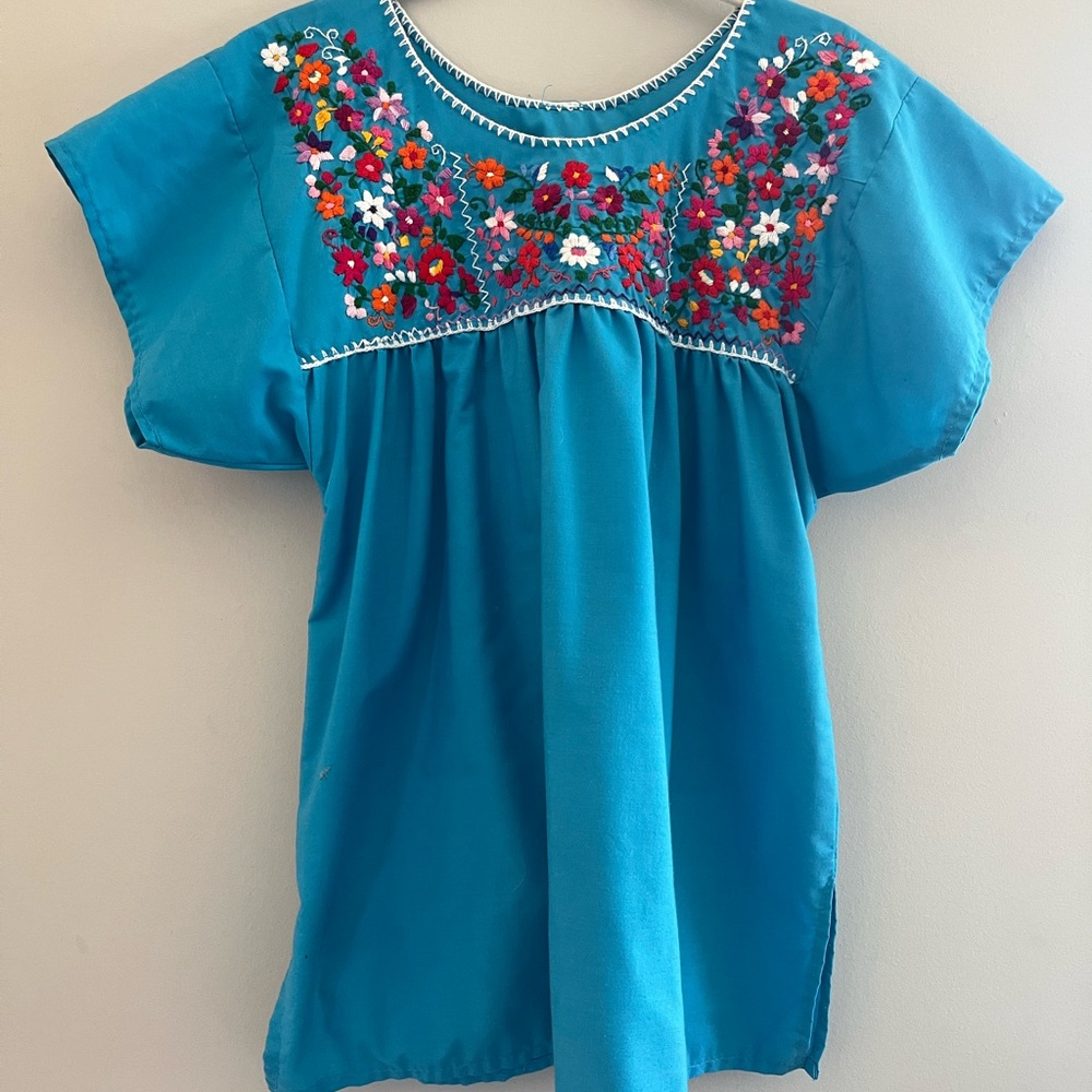 Embroidered Blue Blouse